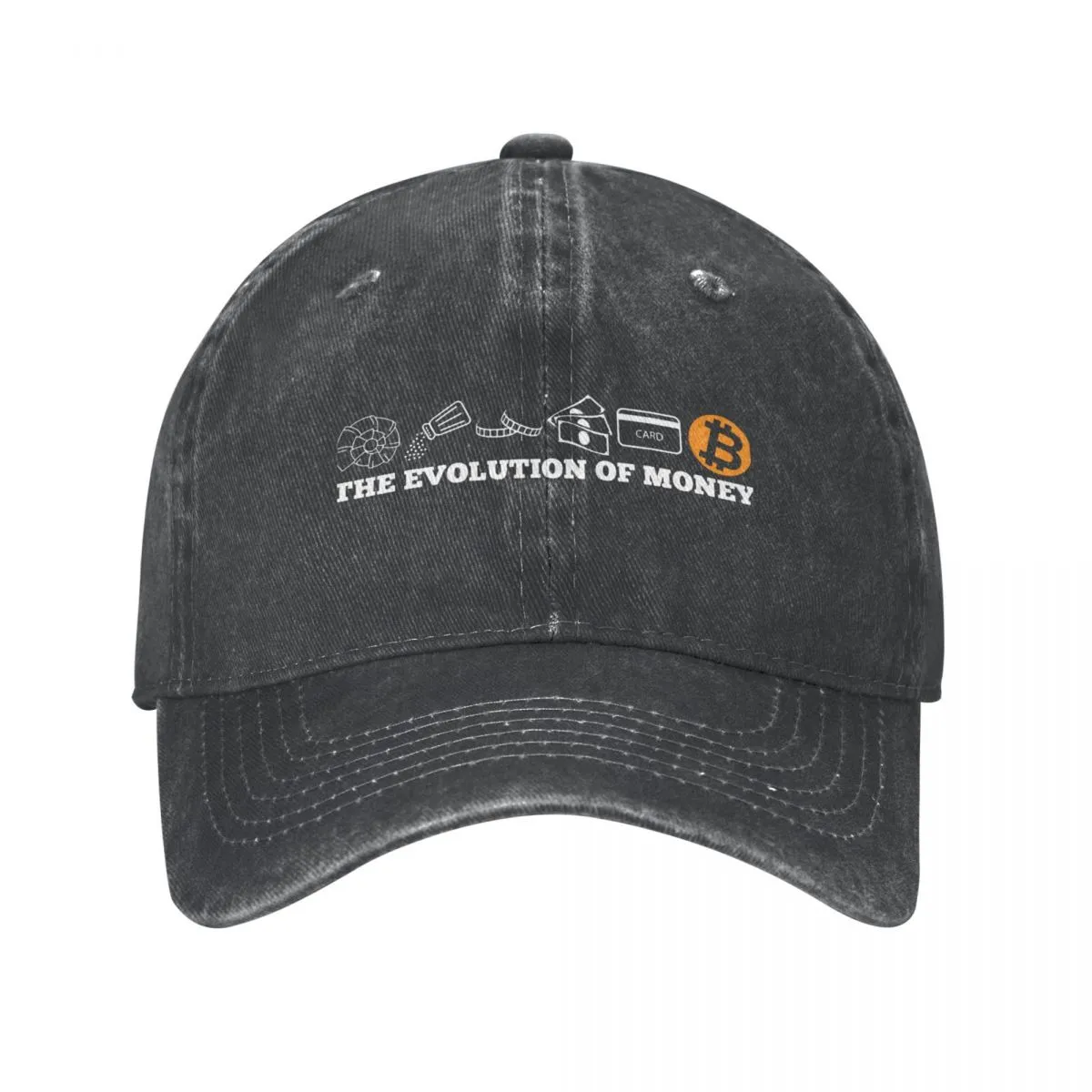 2022 The Evolution Of Money Bitcoin Btc Crypto Washed Cotton Baseball Caps Hats For Blockchain Cap Hats Casquette Gorras