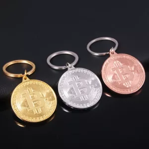 2023 Newest Bitcoin Keychain Music Band Keyring Pendant Women and Men Jewelry Collection Gift 1