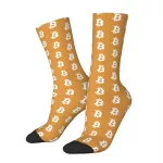 BTC Bitcoin Crypto Icon Kawaii Drawstring Socks Gym Cartoon Pattern Socks harajuku Men Happy hip hop