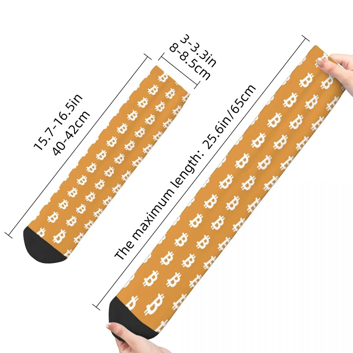 BTC Bitcoin Crypto Icon Kawaii Drawstring Socks Gym Cartoon Pattern Socks harajuku Men Happy hip hop