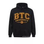 BTC University To The Moon Funny Distressed Bitcoin College Hoodie Sweatshirts Mother Day Hoodies Graphic Comics Custom Mens