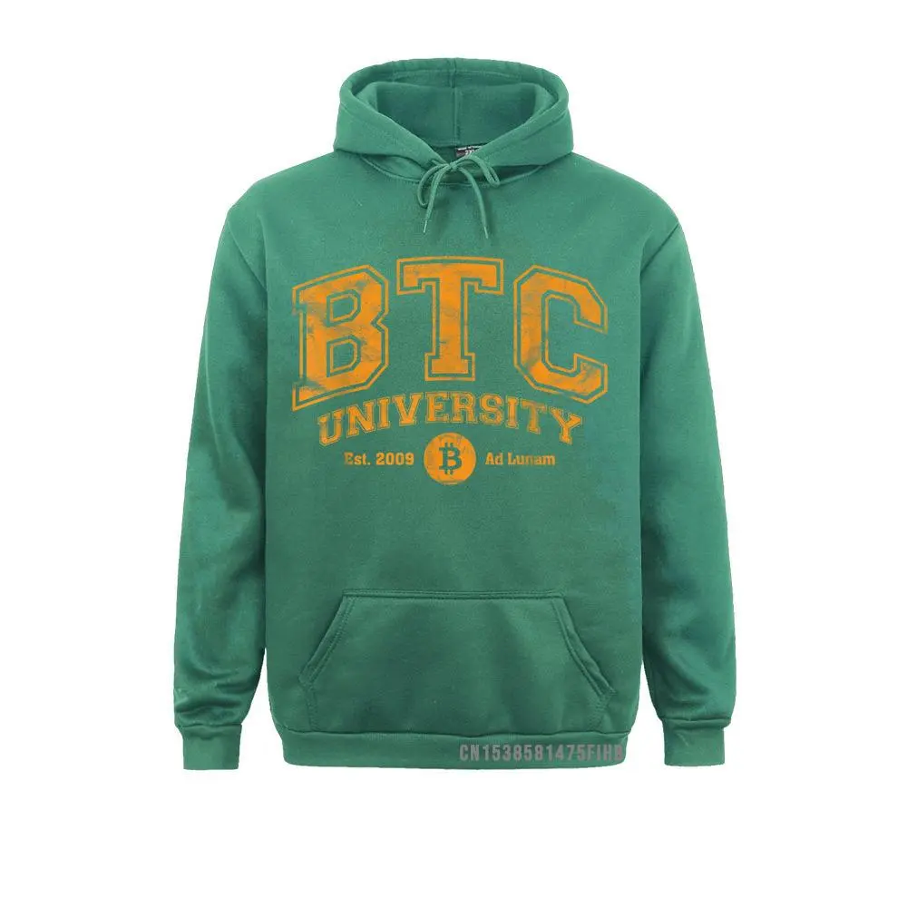 BTC University To The Moon Funny Distressed Bitcoin College Hoodie Sweatshirts Mother Day Hoodies Graphic Comics Custom Mens