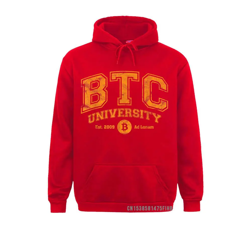 BTC University To The Moon Funny Distressed Bitcoin College Hoodie Sweatshirts Mother Day Hoodies Graphic Comics Custom Mens