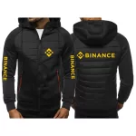 Binance Crypto 2022 Men’s New Cotton Jackets Warmer Hoody Spliced Print Hoodies Casual Hooded Zipper Sweatshirts Streetwear Tops