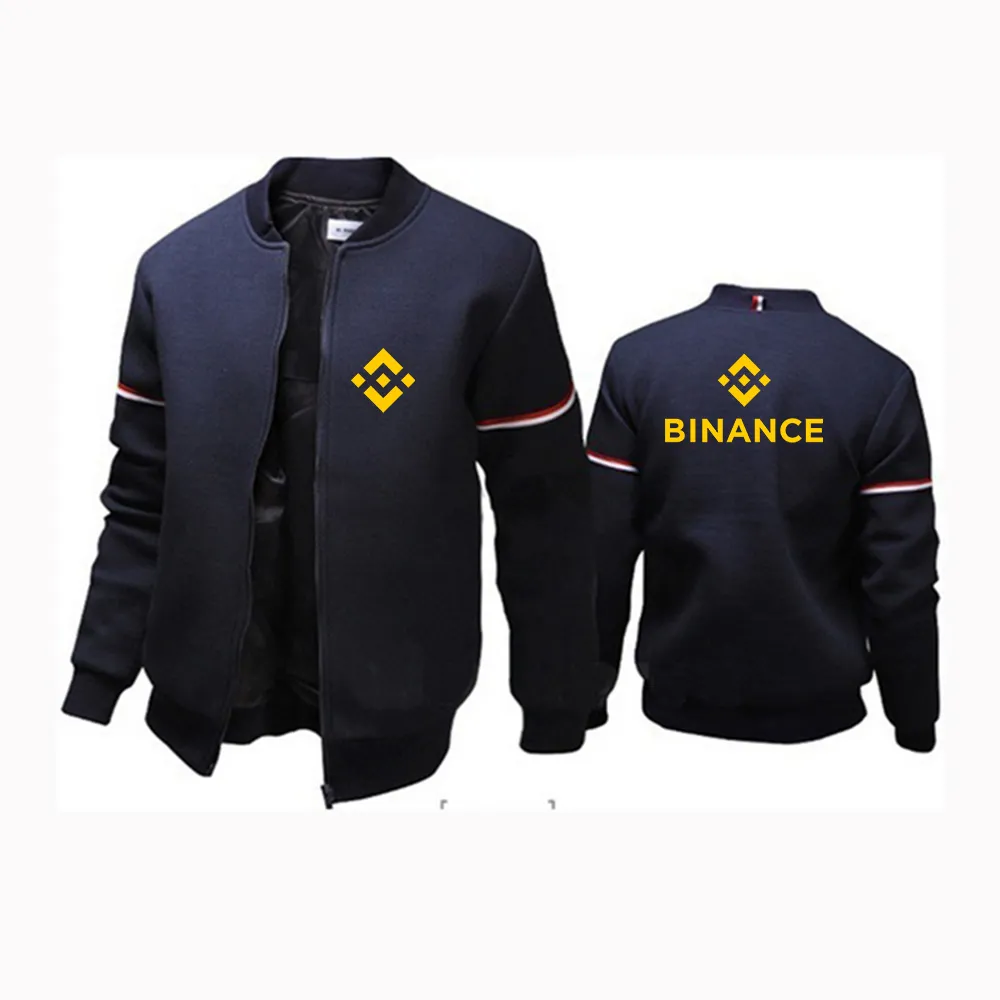 Binance Crypto 2022 Men's New High Quality Long Sleeves Coats Round Neck Fight Jackets Fashionable Casual Streetwear Top Clothes