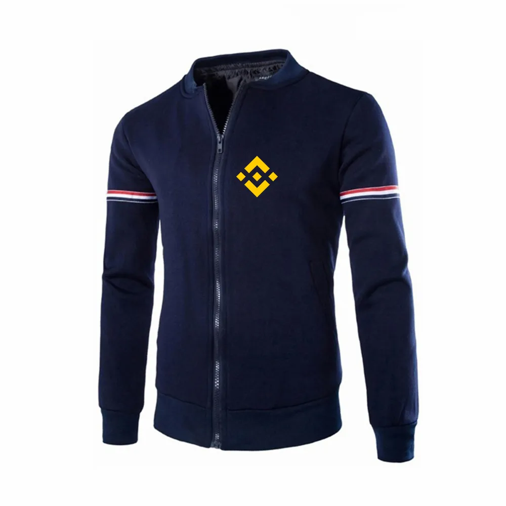 Binance Crypto 2022 Men's New High Quality Long Sleeves Coats Round Neck Fight Jackets Fashionable Casual Streetwear Top Clothes