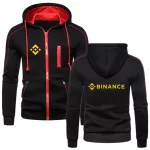 Binance Crypto 2023 Men’s New Print Hoodie Sport Zip Hoodie Multi-zip Slim Fit Hooded Jacket Casual Long Sleeve Sweatshirt Tops
