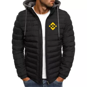 Binance Crypto 2023 Men s New Winter High Quality Warm Windproof Solid Color Cotton Jacket Fashion