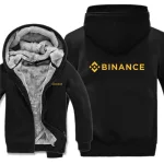 Binance Hoodies Men Cool Winter Thicken Printed Crypto Sweatshirts Pullover Fashion Jacket