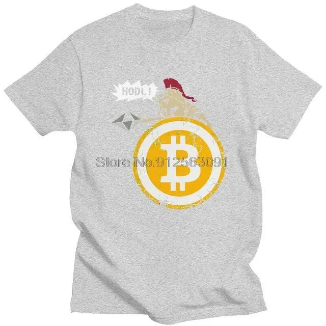Bitcoin HODL Your Cryptos Cryptocurrency T Shirt Men's 100% Cotton Print T-shirt Streetwear Tshirt Short Sleeve BTC Tee Tops