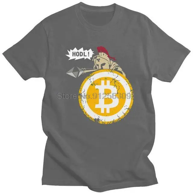 Bitcoin HODL Your Cryptos Cryptocurrency T Shirt Men's 100% Cotton Print T-shirt Streetwear Tshirt Short Sleeve BTC Tee Tops
