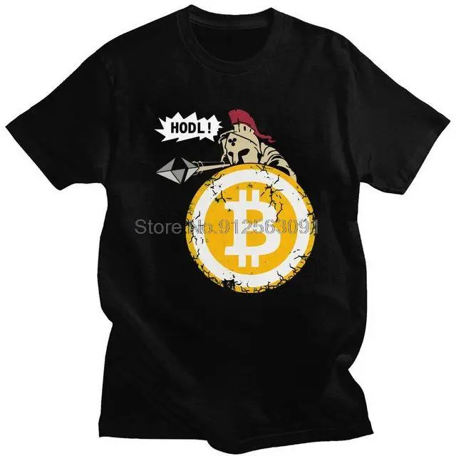 Bitcoin HODL Your Cryptos Cryptocurrency T Shirt Men's 100% Cotton Print T-shirt Streetwear Tshirt Short Sleeve BTC Tee Tops