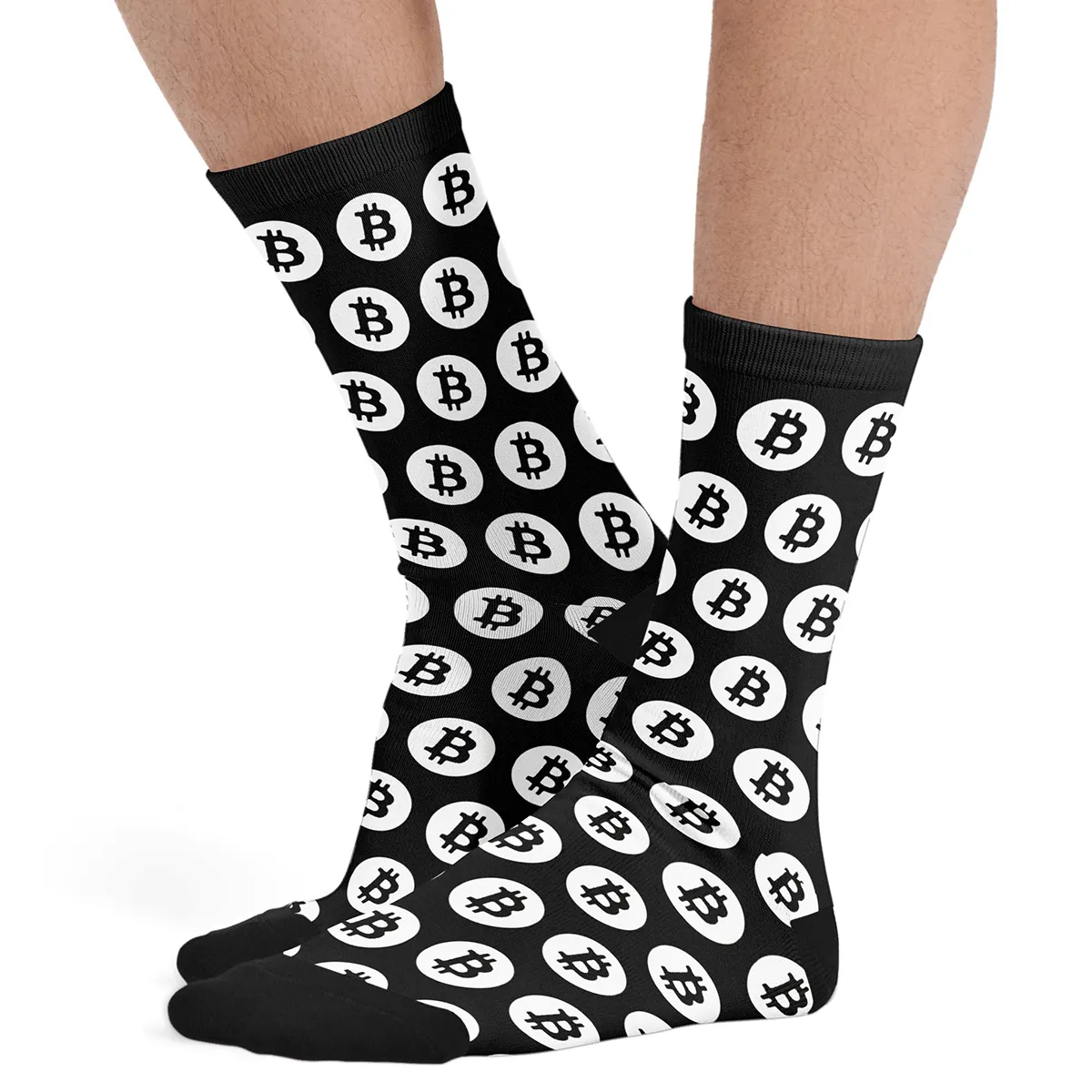 Bitcoin Logo Currency Socks Men's Cotton Black Socks Summer Crypto Cryptocurrency Thin Socks New Hip Hop Middle Tube Socks