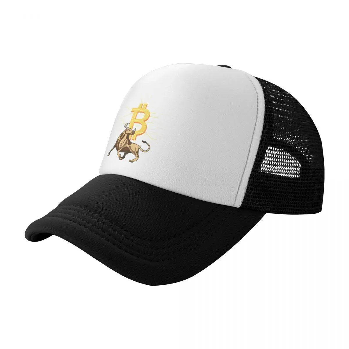 Classic Bitcoin Bull Trucker Hat Men Women Custom Adjustable Unisex BTC Crypto Currency Baseball Cap Spring