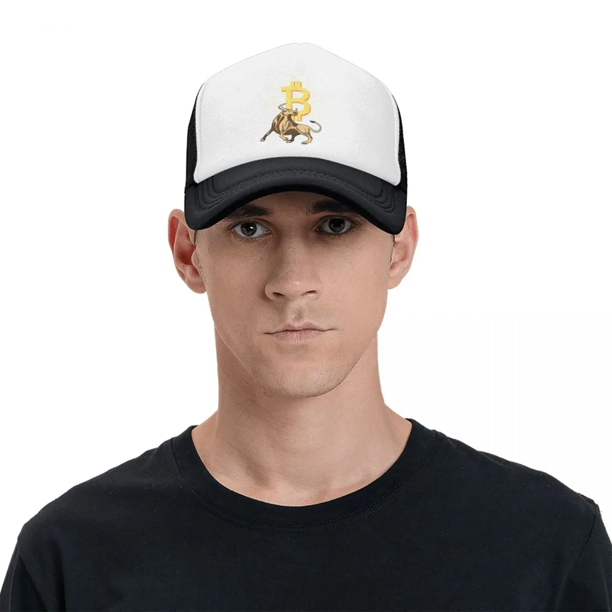Classic Bitcoin Bull Trucker Hat Men Women Custom Adjustable Unisex BTC Crypto Currency Baseball Cap Spring