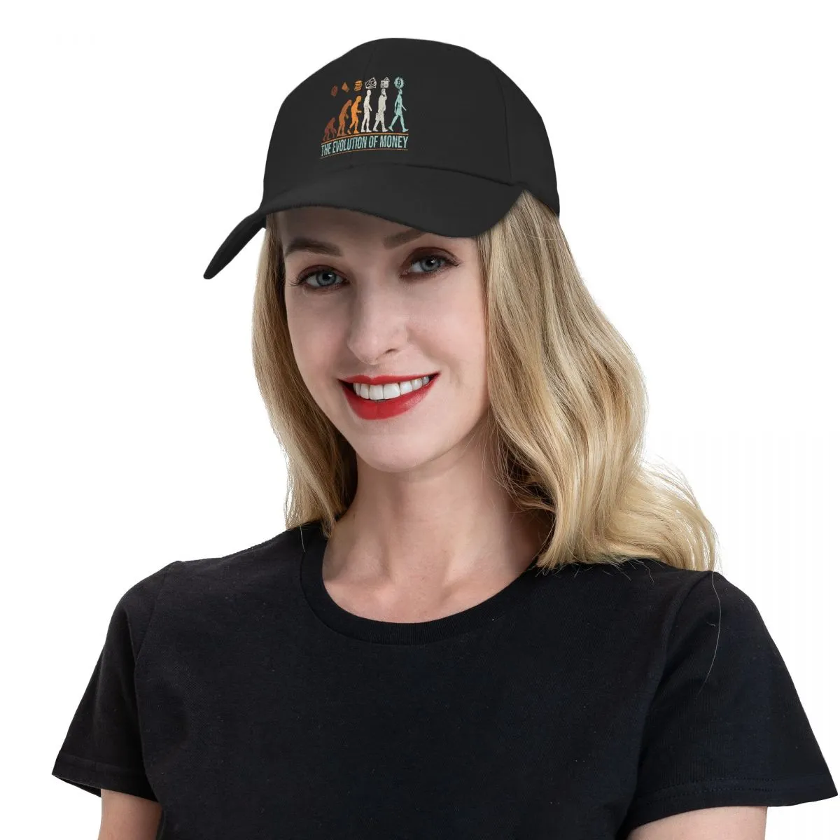 Classic Evolution Of Money Bitcoin Baseball Cap Men Women Breathable BTC Crypto Coins Dad Hat Sun Protection