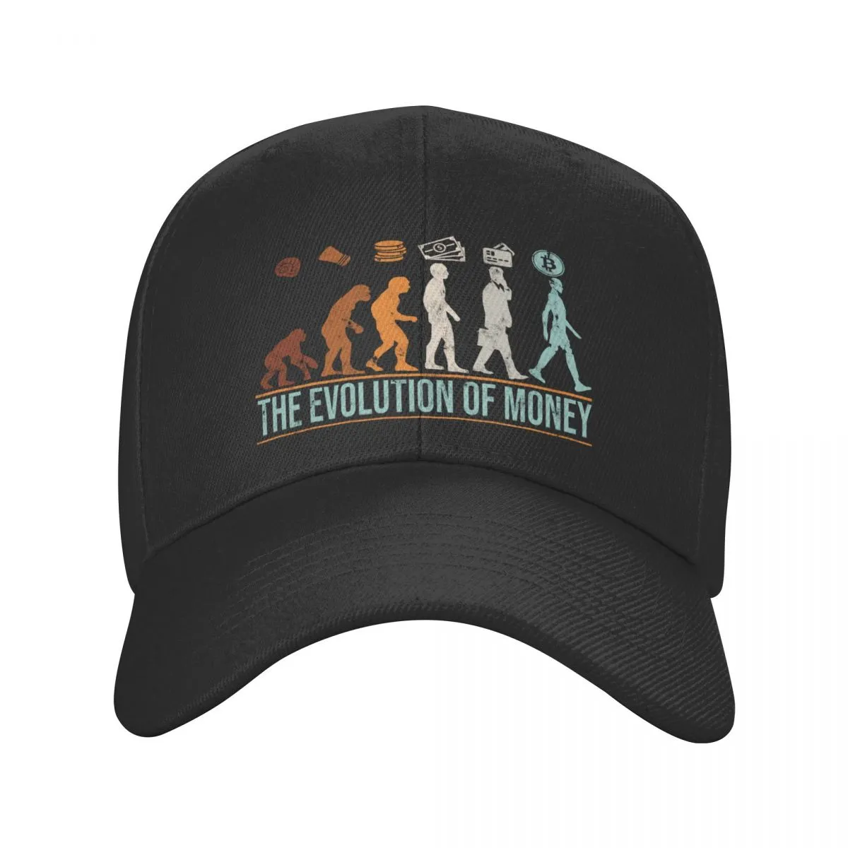 Classic Evolution Of Money Bitcoin Baseball Cap Men Women Breathable BTC Crypto Coins Dad Hat Sun Protection