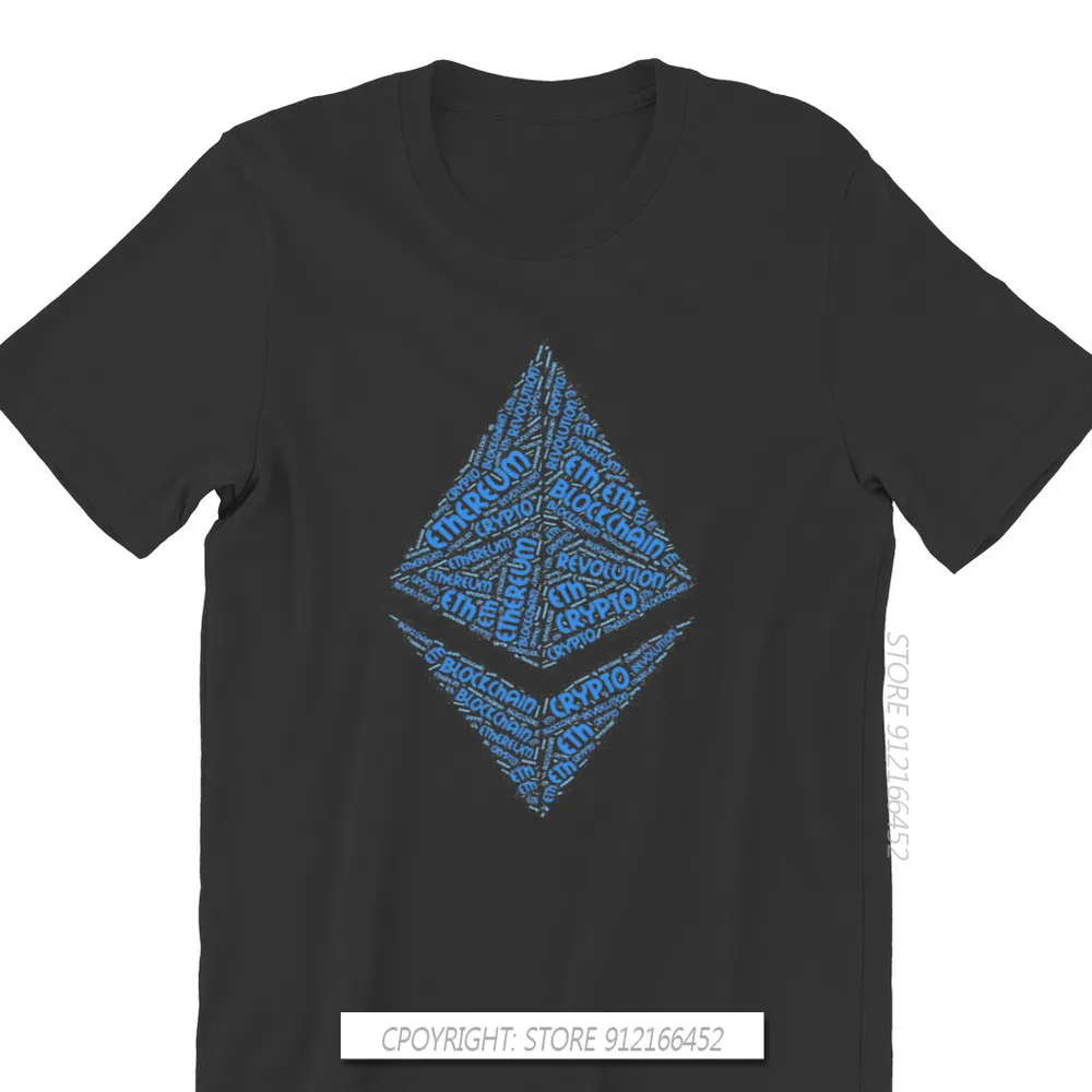Crypto Cryptocurrency Ethereum BlockChain Revolution T Shirt Graphic Summer Pure Cotton Men's Clothing Harajuku O-Neck TShirt