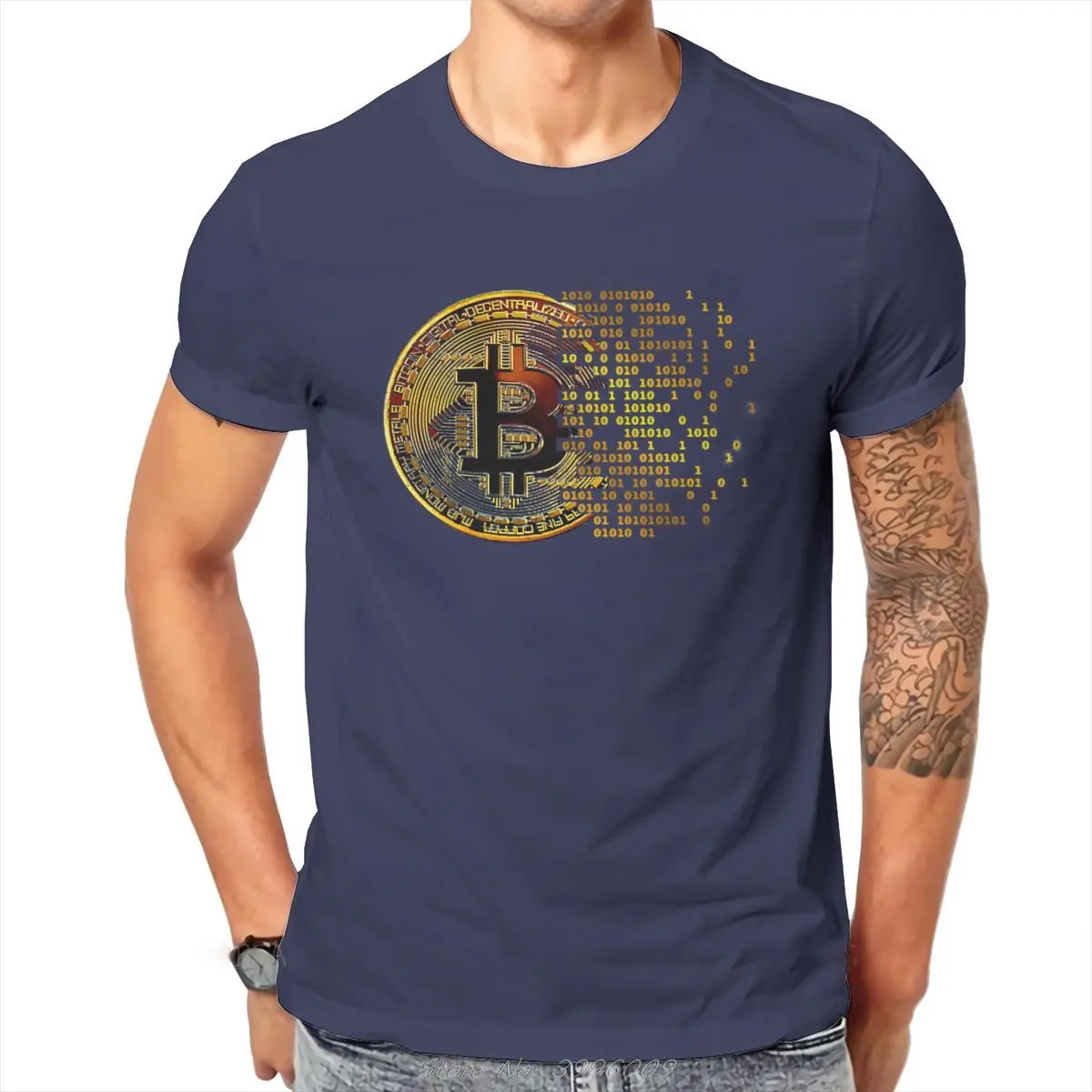 Crypto Cryptocurrency I Love Bitcoin Art Tshirt Classic Graphic Men's Tees Tops Loose Cotton Crewneck T Shirt