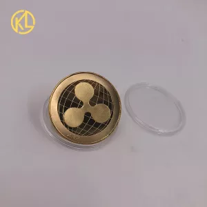 Cryptocurrency Ripple Coin bitcoin Commemorative Round XRP Ripple Crypto Currency Plated Coin Collectible with gift box 1