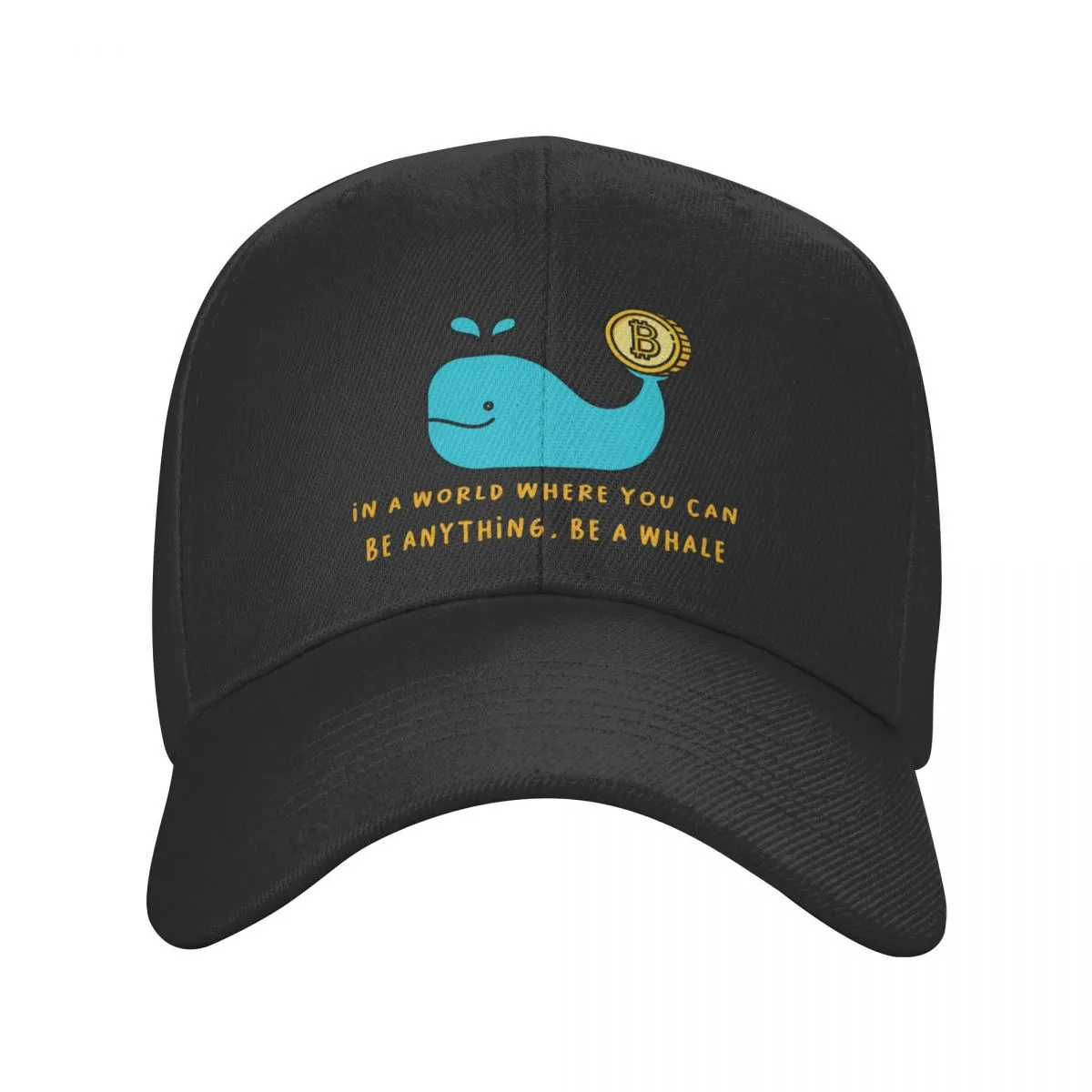 Custom Crypto Bitcoin Gold Whale Baseball Cap Sports Men Women's Adjustable BTC Cryptocurrency Coins Dad Hat Spring