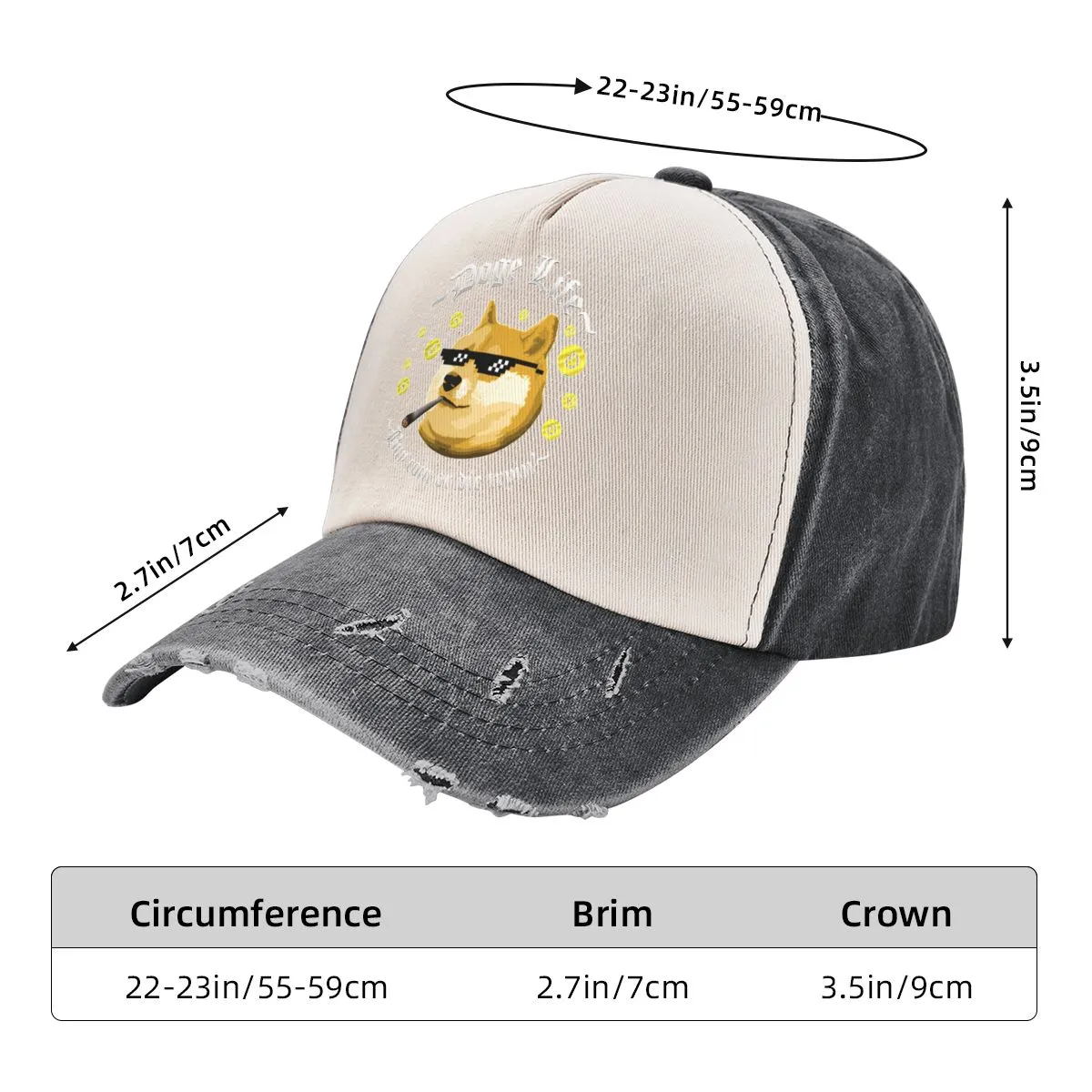 Doge Life Dogecoin Baseball Cap Bitcoin Crypto Cryptocurrency Ethereum Btc Blockchain Distressed Cotton Caps Hat Fit Headwear