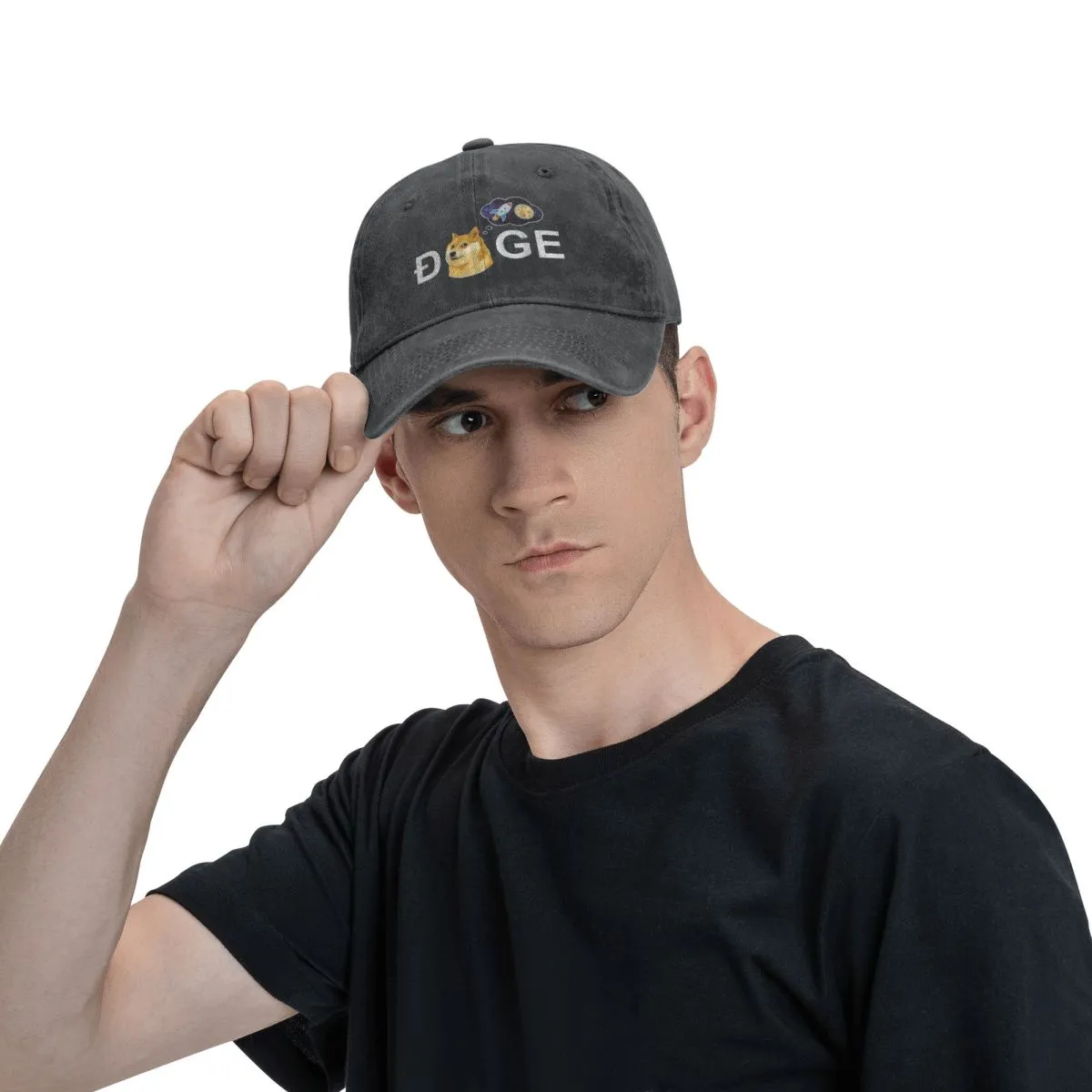 Dogecoin Doge HODL To The Moon Crypto Meme Baseball Caps Peaked Cap Cryptocurrency Art Sun Shade Hats for Men
