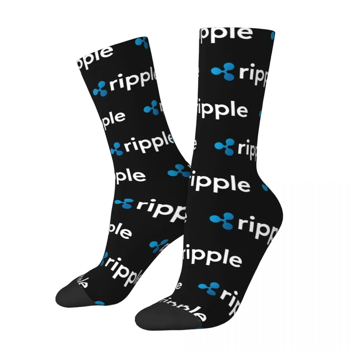 Fashion Men's Socks Novelty Ripple XRP Crypto Cryptocurrency Sock Block Chain Money High Quality Women Socks Autumn Winter