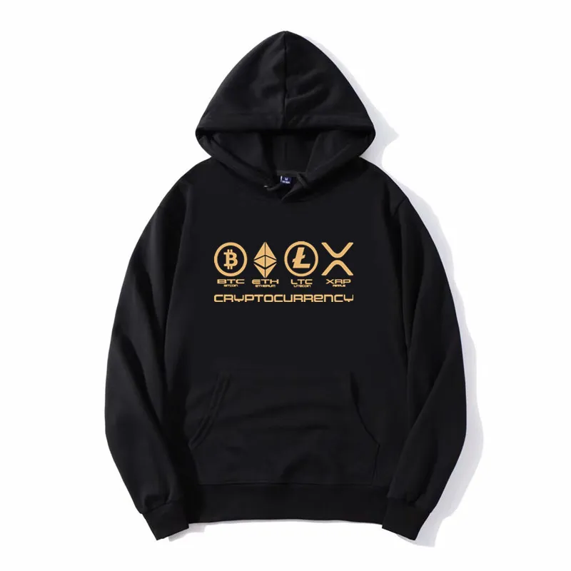 Funny Ripple XRP Hoodie Men Bitcoin Crypto Cryptocurrency Hoody Streetwear Pure Cotton Zipper Coat Streetwear