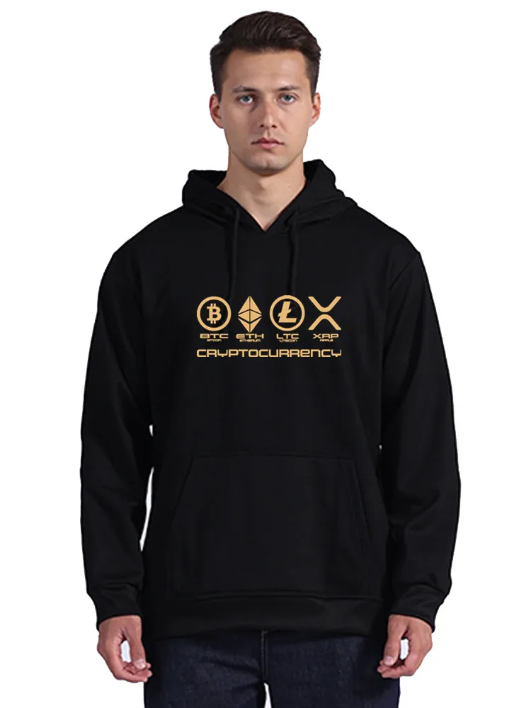 Funny Ripple XRP Hoodie Men Bitcoin Crypto Cryptocurrency Hoody Streetwear Pure Cotton Zipper Coat Streetwear