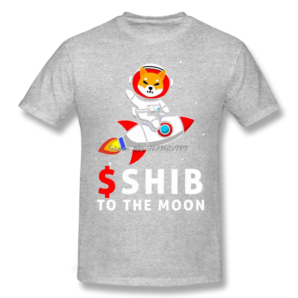 High Quality Men Shib T-Shirt $Shib To The Moon Shiba Inu Coin Shiba Token Shiba Crypto Pure Cotton Shirt Tees Harajuku TShirt