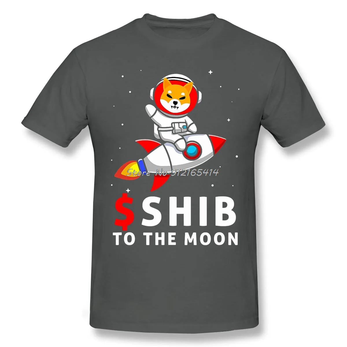 High Quality Men Shib T-Shirt $Shib To The Moon Shiba Inu Coin Shiba Token Shiba Crypto Pure Cotton Shirt Tees Harajuku TShirt