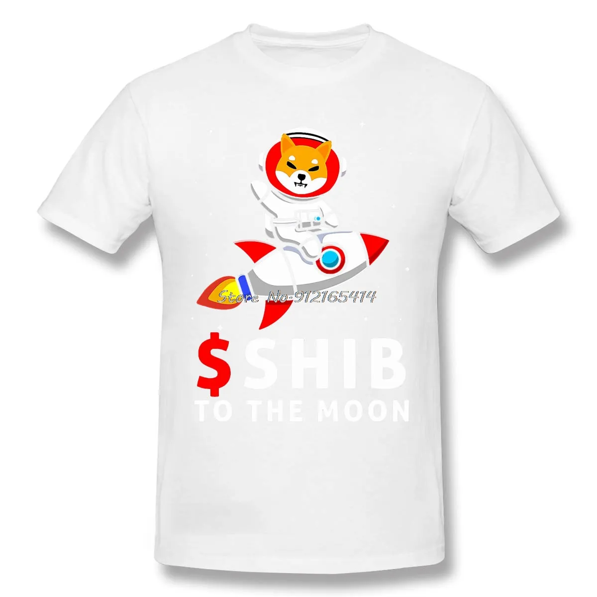 High Quality Men Shib T-Shirt $Shib To The Moon Shiba Inu Coin Shiba Token Shiba Crypto Pure Cotton Shirt Tees Harajuku TShirt