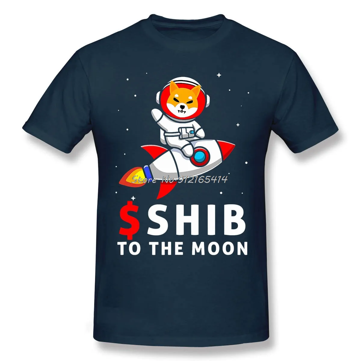 High Quality Men Shib T-Shirt $Shib To The Moon Shiba Inu Coin Shiba Token Shiba Crypto Pure Cotton Shirt Tees Harajuku TShirt