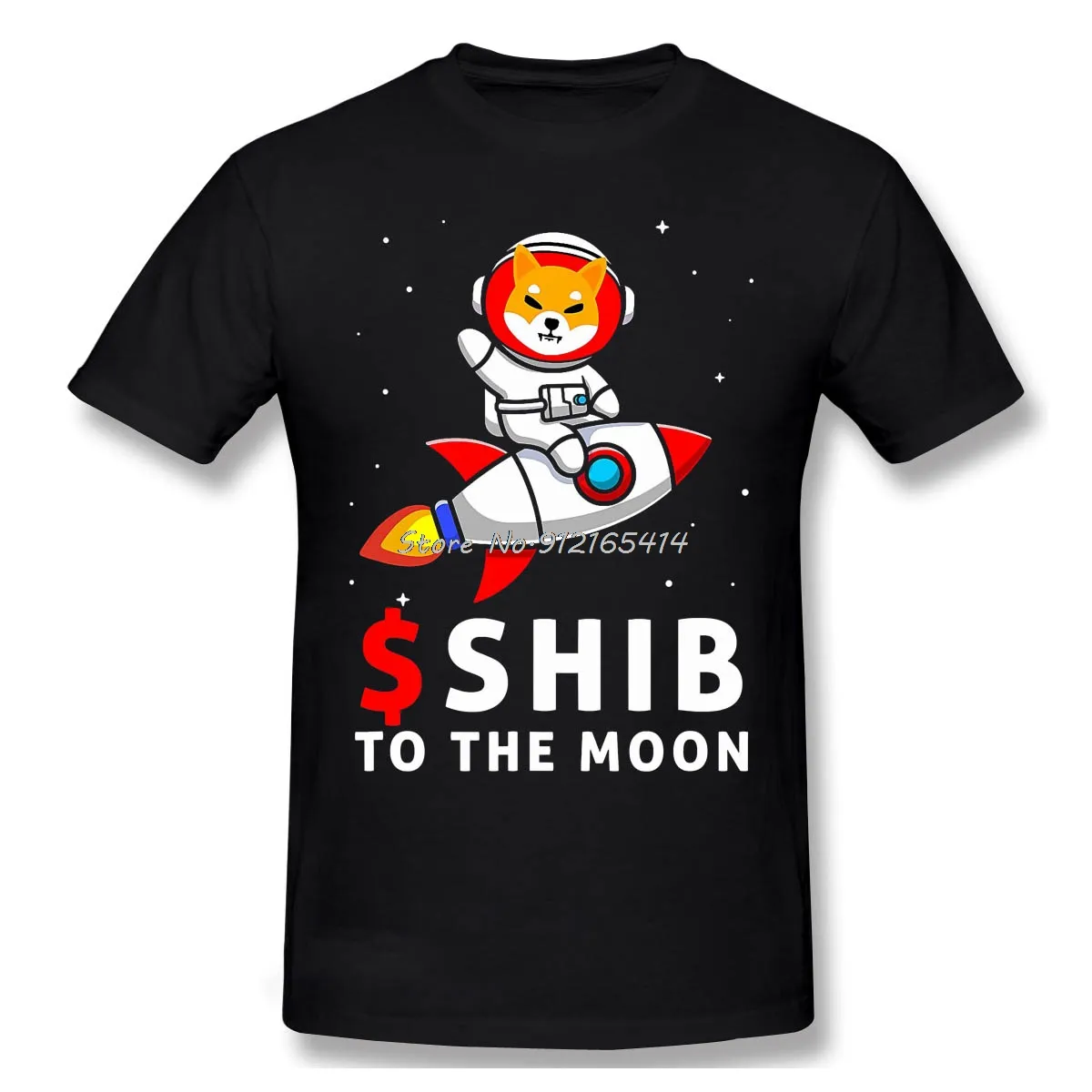 High Quality Men Shib T-Shirt $Shib To The Moon Shiba Inu Coin Shiba Token Shiba Crypto Pure Cotton Shirt Tees Harajuku TShirt