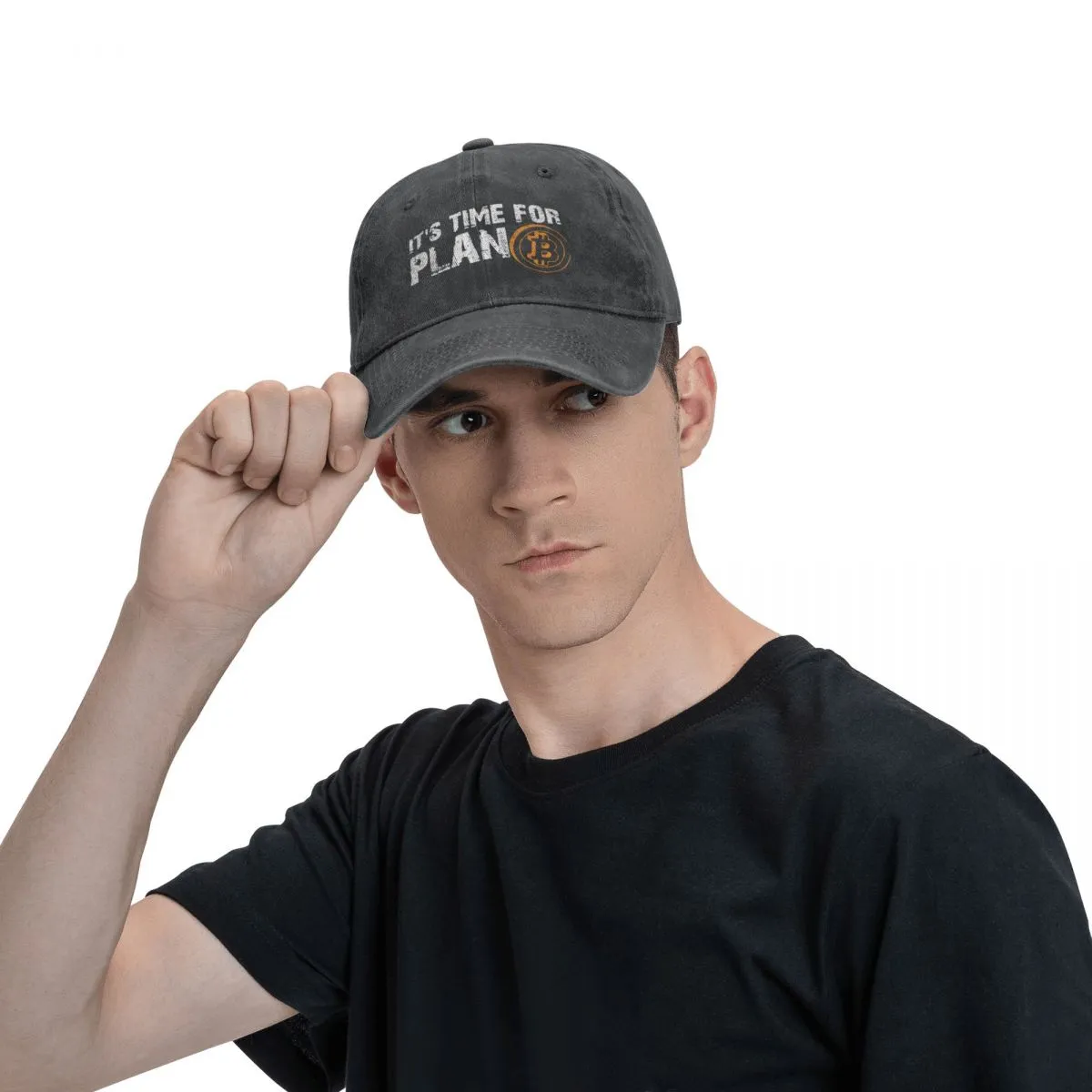 Hip Hop Denim It's Time For Plan B Bitcoin BTC Crypto Currency Baseball Caps Dad Cowboy Hats Blockchain Geek Cap Hats