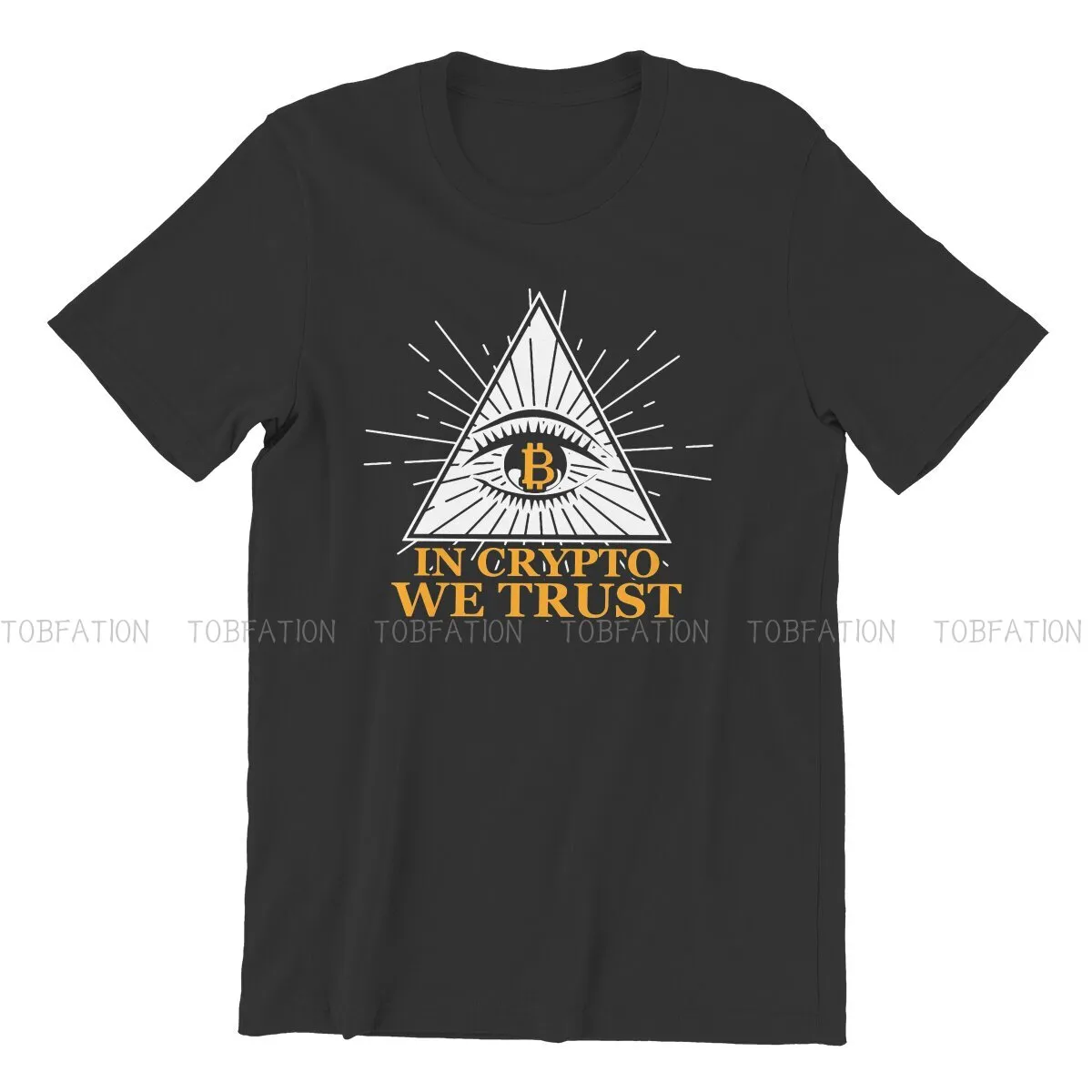 In Crypto We Trust Eyes Special TShirt Bitcoin Cryptocurrency Miners Meme Casual Polyester T Shirt Newest T-shirt For Men Women