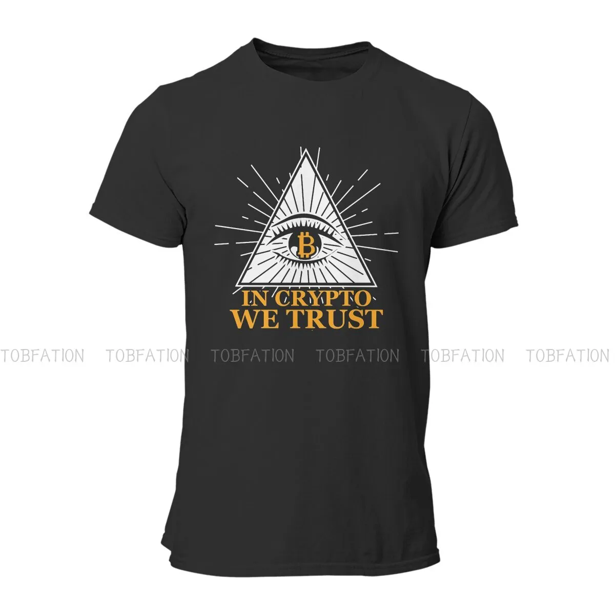 In Crypto We Trust Eyes Special TShirt Bitcoin Cryptocurrency Miners Meme Casual Polyester T Shirt Newest T-shirt For Men Women