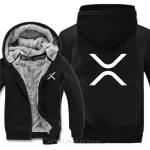 Men Cool Winter Thicken Wool Liner Cryptocurrency Crypto Sweatshirts Pullover XRP (Ripple) Hoodies