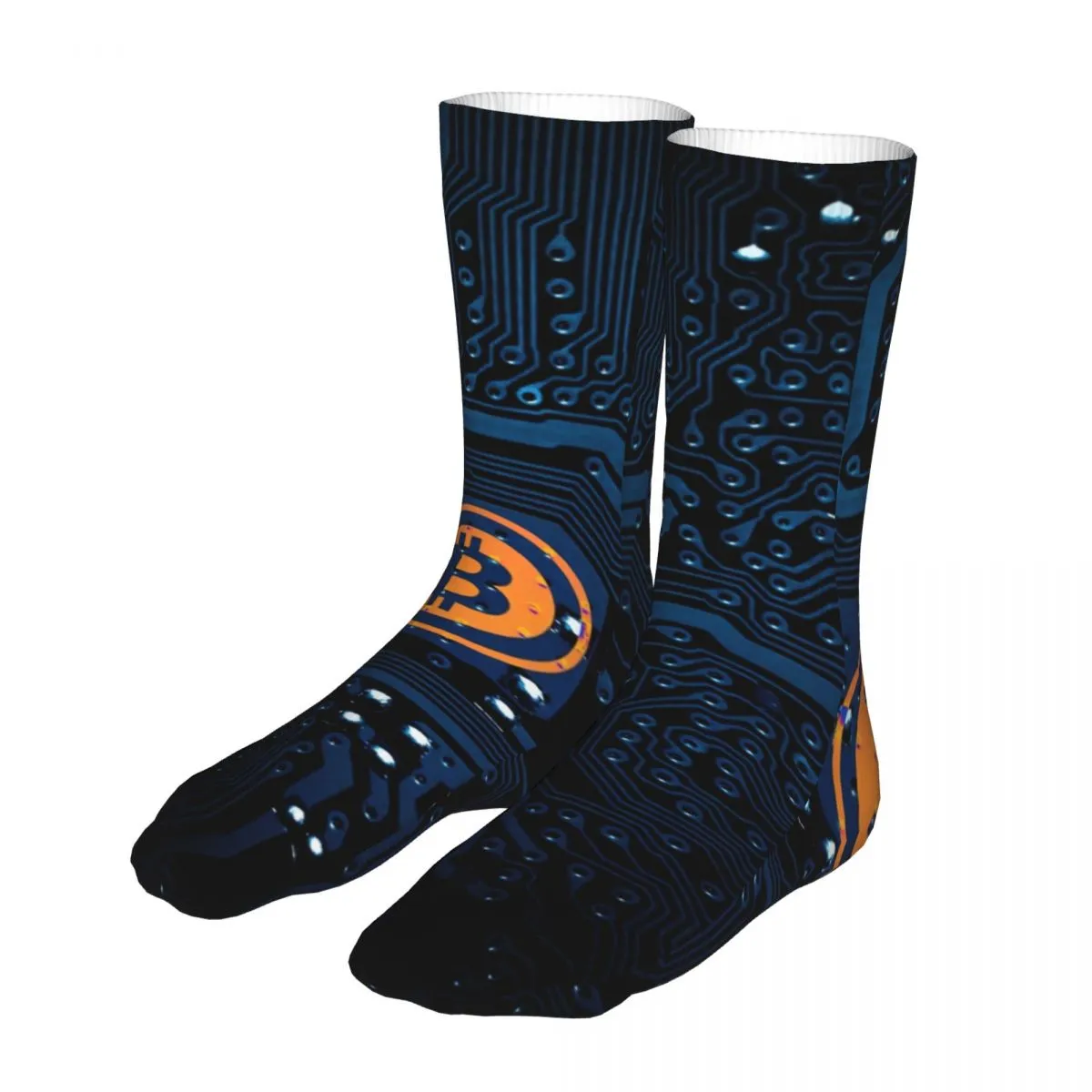 Men Cycling Bitcoin BTC Crypto Coin Socks Cotton Compression Women Socks