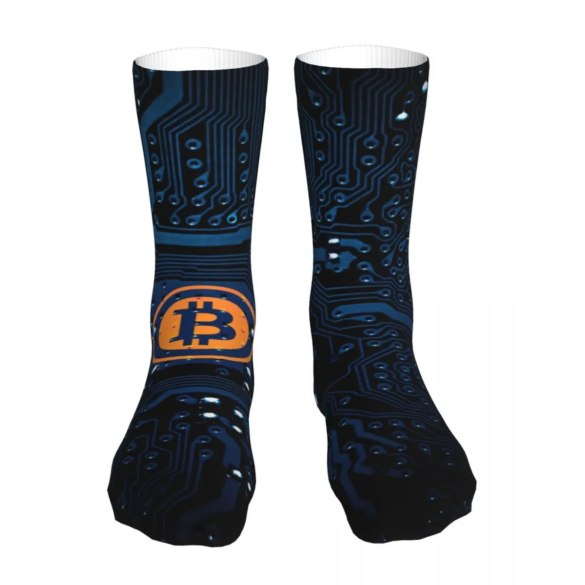 Men Cycling Bitcoin BTC Crypto Coin Socks Cotton Compression Women Socks