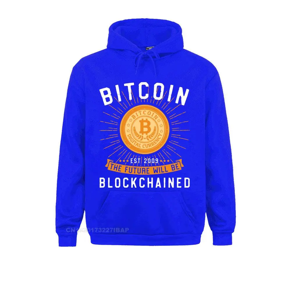 Men Normal Harajuku Hoodies Bitcoin The Future Will Be Blockchained Cotton Fashionable Mens Clothes