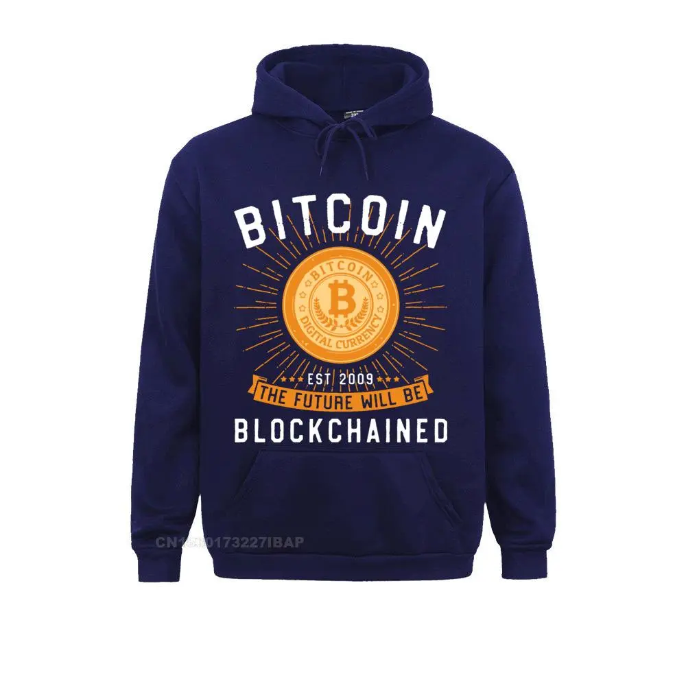 Men Normal Harajuku Hoodies Bitcoin The Future Will Be Blockchained Cotton Fashionable Mens Clothes