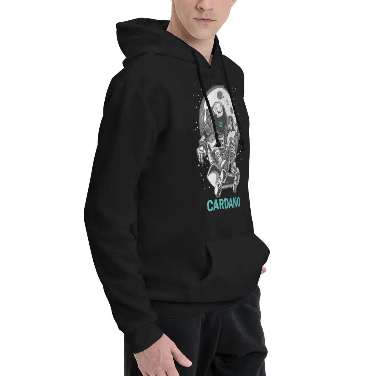 Men's Hooded Sweatshirts Cardano To The Moon Cotton Normal Couple Thin Fleece Sweatshirt Funny Hoodies Hoodie Shirt