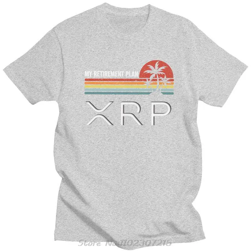 Novelty Ripple XRP Retirement Plan T Shirt Men Short Sleeve 100% Cotton T-shirt Graphic Bitcoin Crypto Tee Top Streetwear Tshirt