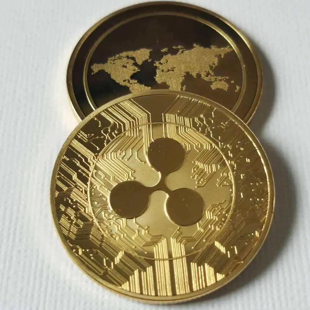 Plated Ripple Coin XRP CRYPTO Commemorative Ripple XRP Collectors Coin Craft Souvenirs Gift