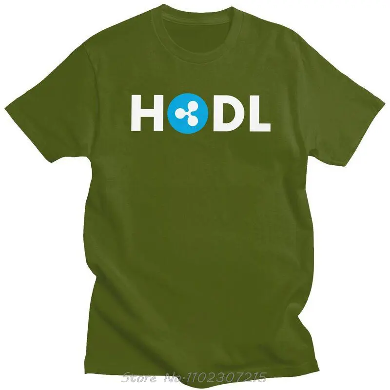 Ripple XRP HODL Crypto To The Moon T Shirt Men Pure Cotton Tshirt Graphic Tee Tops Short Sleeved Bitcoin T-shirt Clothing Gift