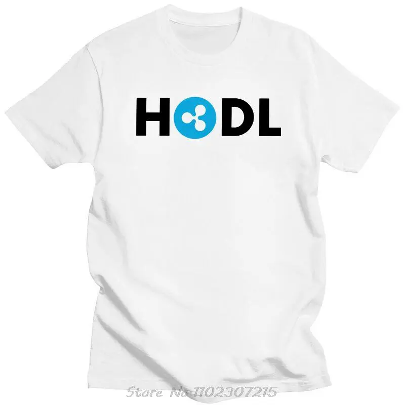 Ripple XRP HODL Crypto To The Moon T Shirt Men Pure Cotton Tshirt Graphic Tee Tops Short Sleeved Bitcoin T-shirt Clothing Gift