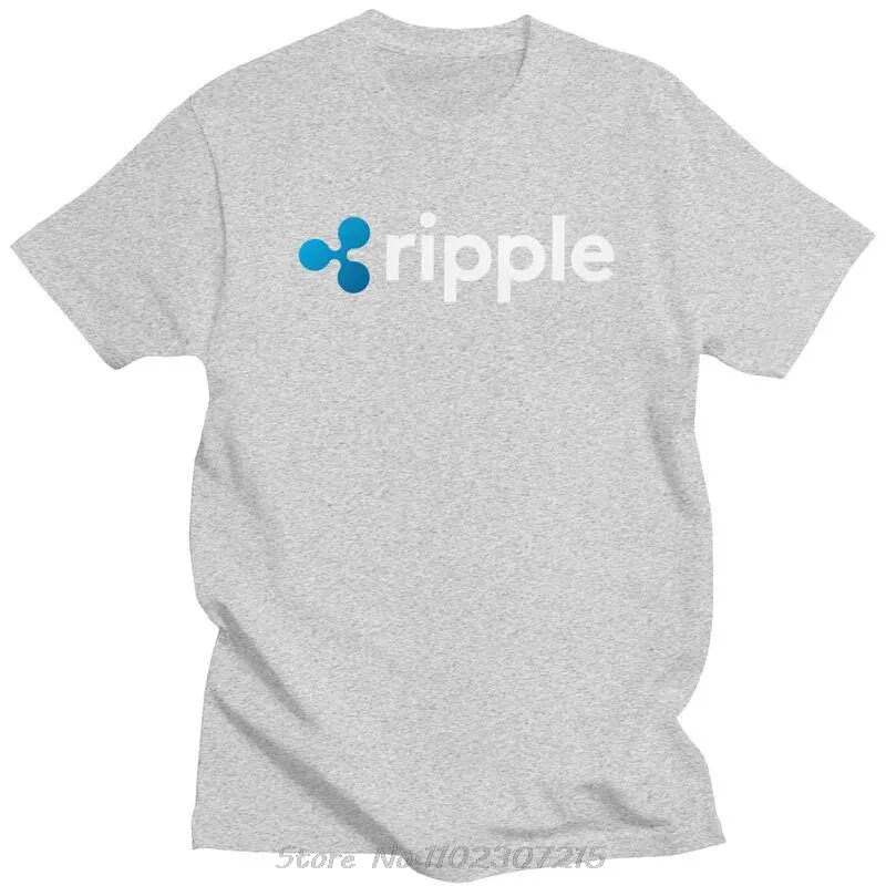 Ripple XRP Logo T Shirts Men Soft Cotton Tee Tops Bitcoin Crypto Cryptocurrency Tshirt Short-Sleeve Summer T-shirt Clothes
