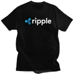 Ripple XRP Logo T Shirts Men Soft Cotton Tee Tops Bitcoin Crypto Cryptocurrency Tshirt Short-Sleeve Summer T-shirt Clothes